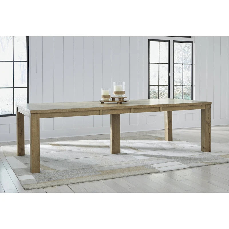 Signature Design by Ashley Galliden Light Brown Dining Extension Table - 44.5 W x 108 D x 30.13 H