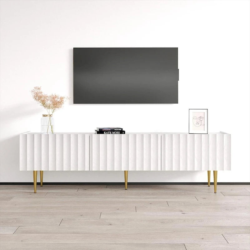 Mueble de TV moderno de alto brillo para televisores de hasta 80 pulgadas