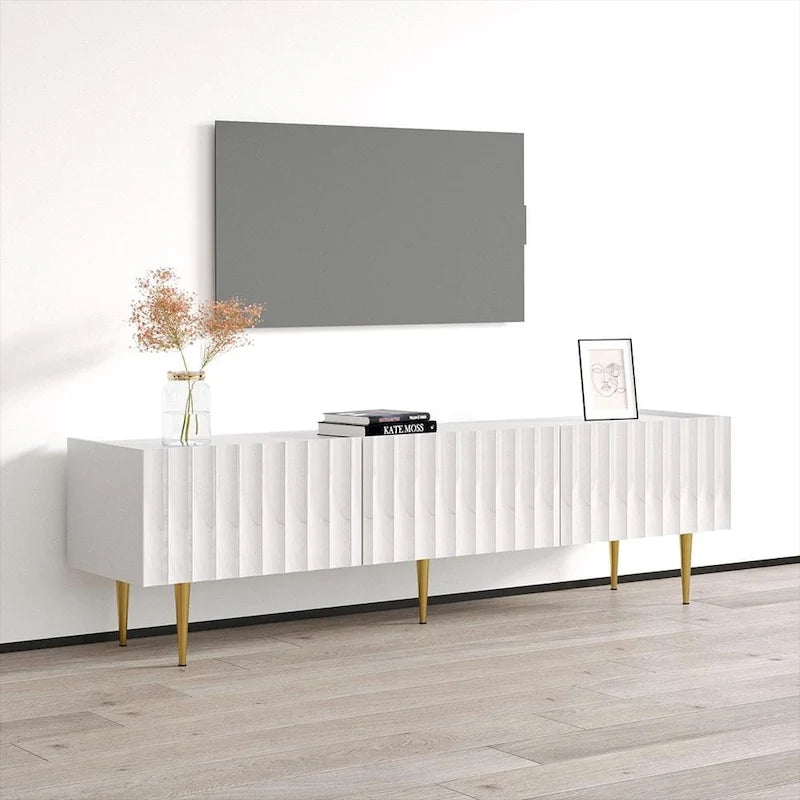 Mueble de TV moderno de alto brillo para televisores de hasta 80 pulgadas