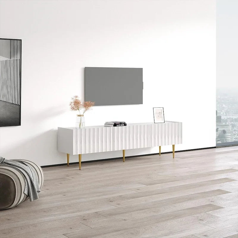 Mueble de TV moderno de alto brillo para televisores de hasta 80 pulgadas