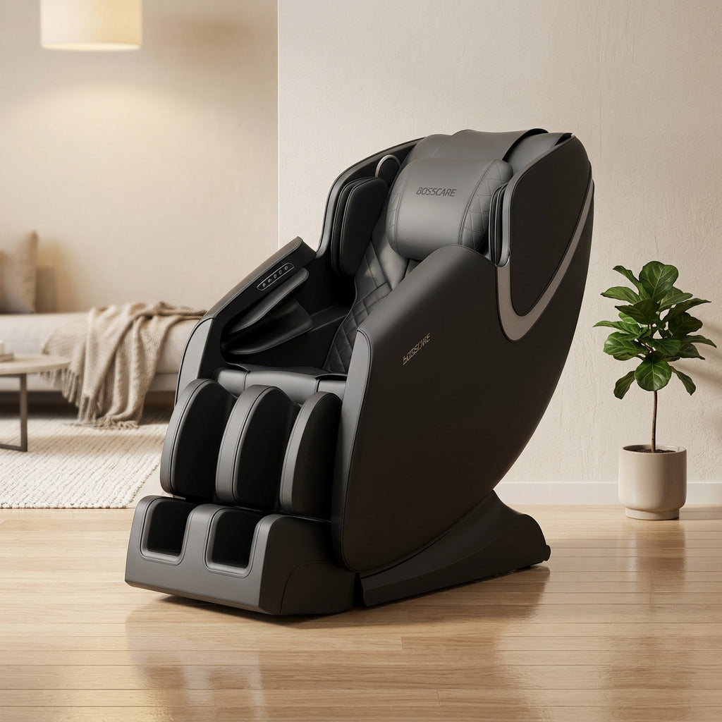 Massage Chair Recliner with Zero Gravity Airbag Massage Bluetooth Speaker Foot RollerBlack