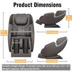 Sillón reclinable de masaje de gravedad cero con calor y rodillos para pies