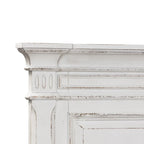 Cama King con cabecera de panel en color blanco antiguo
