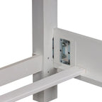 Cama King con cabecera de panel en color blanco antiguo