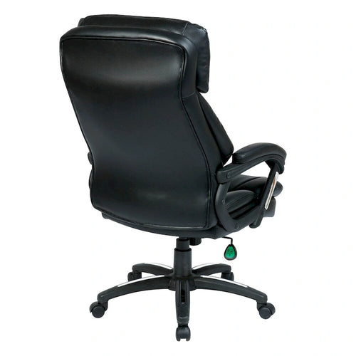 Silla de oficina ejecutiva de cuero regenerado negro