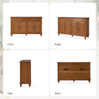 Credenza a quattro ante da 58 pollici con cassetti e portabottiglie