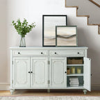 Credenza a quattro ante da 58 pollici con cassetti e portabottiglie