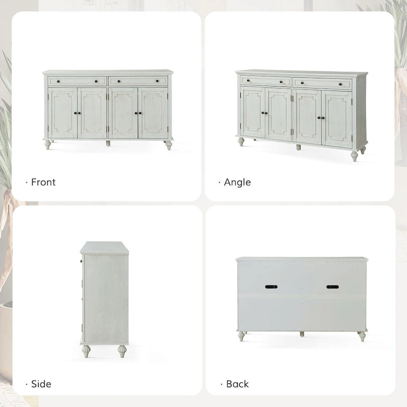 Credenza a quattro ante da 58 pollici con cassetti e portabottiglie