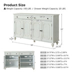 Credenza a quattro ante da 58 pollici con cassetti e portabottiglie