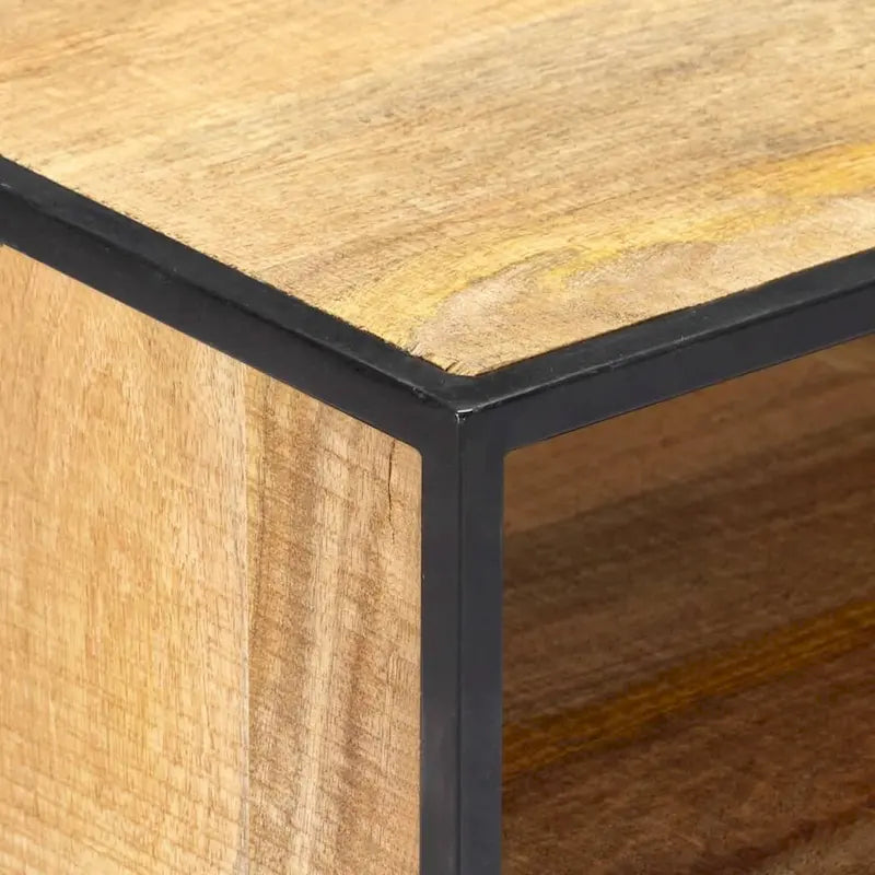 TV-Board aus massivem Mangoholz mit 3 Schubladen und 3 Regalfächern