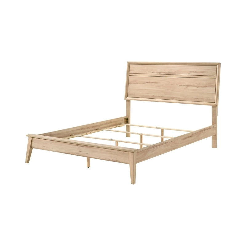 Cama con cabecero Queen en roble natural marrón