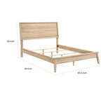 Queen-size paneelbed in natuurlijk eikenbruin