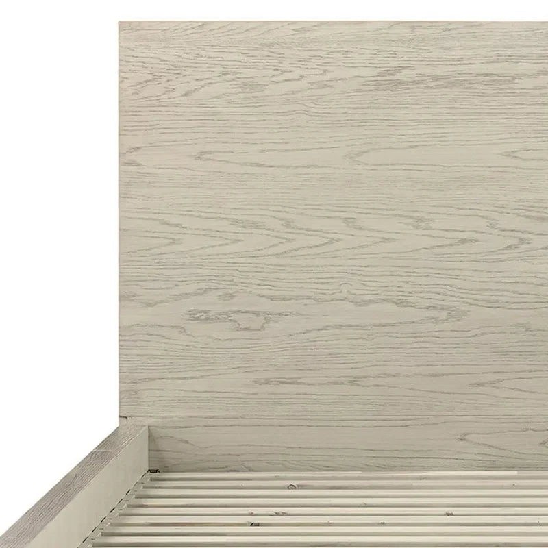 Base de cama King Oak con cabecero alto, gris plateado