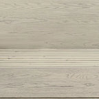 Cadre de lit plateforme King Oak avec haute tête de lit, gris argenté
