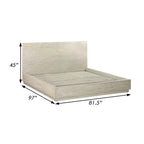 Cadre de lit plateforme King Oak avec haute tête de lit, gris argenté