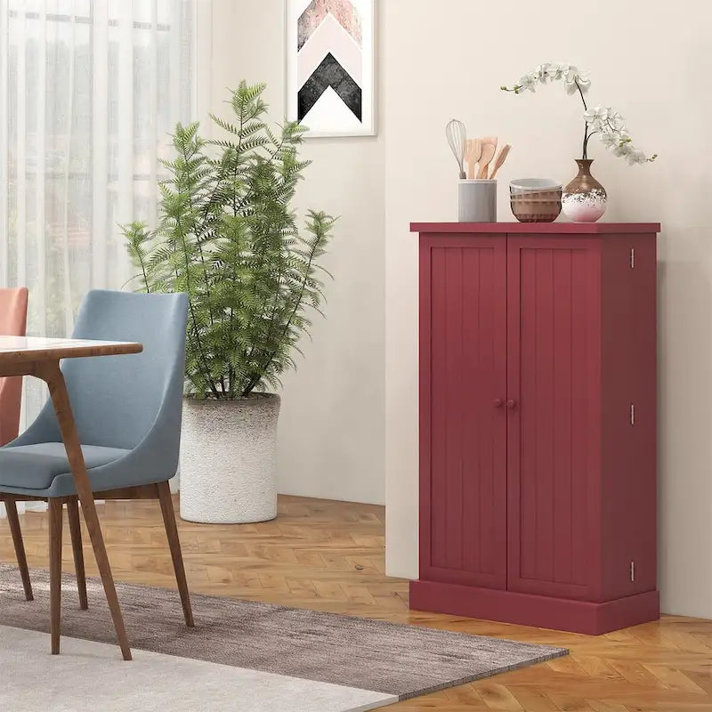 Armoire de garde-manger à 5 niveaux et double porte avec 12 rangements de porte