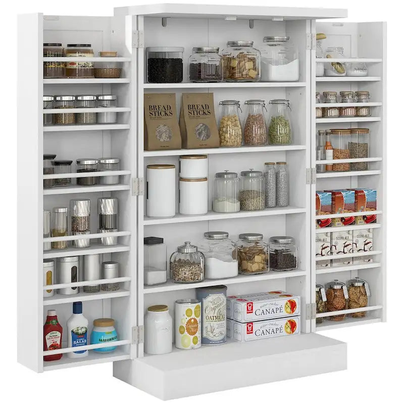 Armoire de garde-manger à 5 niveaux et double porte avec 12 rangements de porte