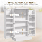Armoire de garde-manger à 5 niveaux et double porte avec 12 rangements de porte