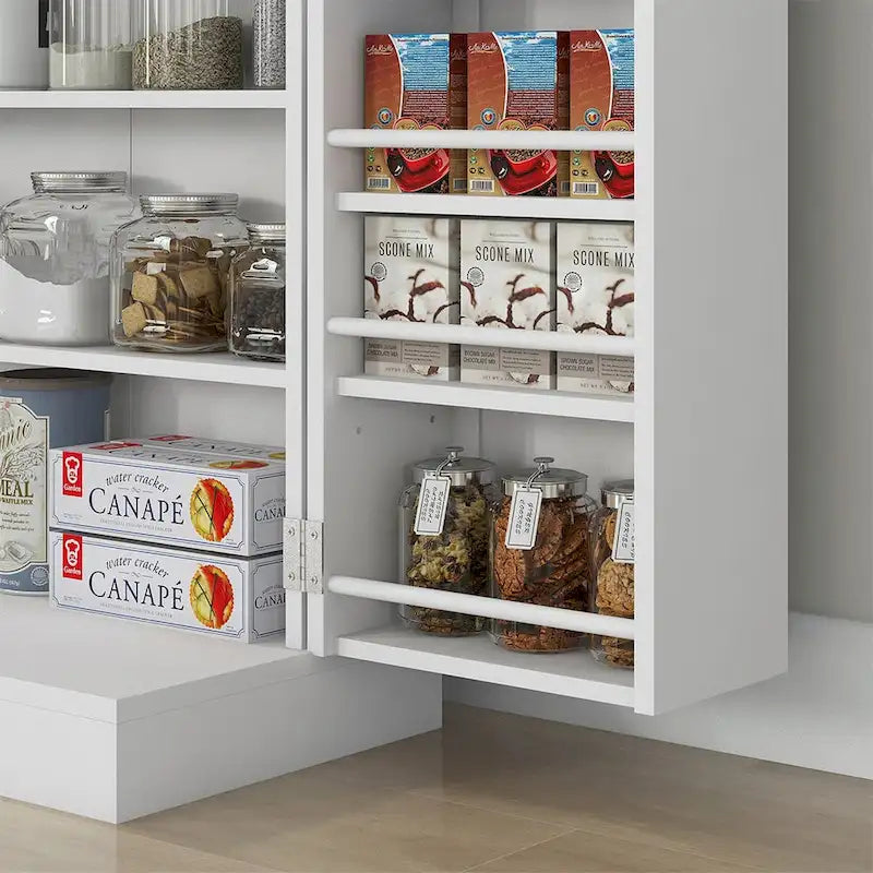 Armoire de garde-manger à 5 niveaux et double porte avec 12 rangements de porte