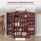Armoire de garde-manger à 5 niveaux et double porte avec 12 rangements de porte