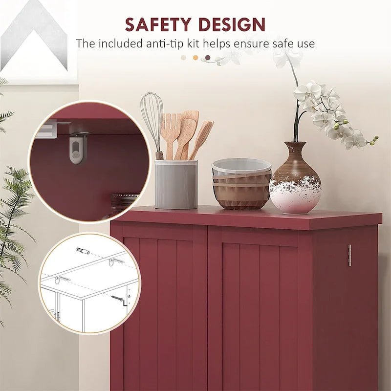 Armoire de garde-manger à 5 niveaux et double porte avec 12 rangements de porte