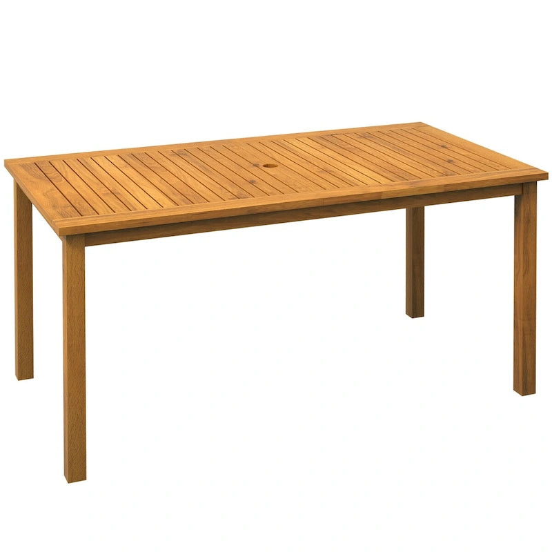 Mesa de comedor para patio de madera de acacia