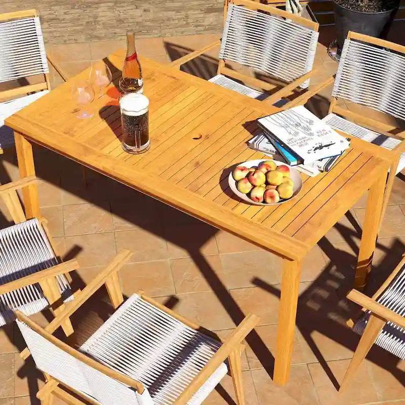 Tavolo da pranzo da esterno in legno di acacia
