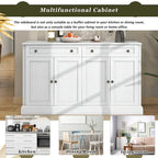 Antikes weißes Sideboard mit Schubladen und verstellbaren Einlegeböden